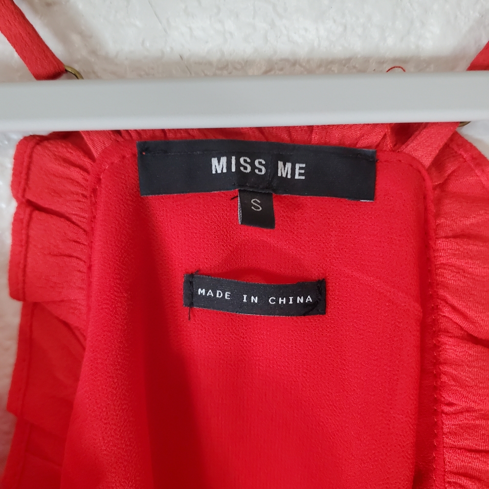 ❤️ Miss‎ Me Red Ruffle Button-Front Dress | Size Small - Picture 2 of 6